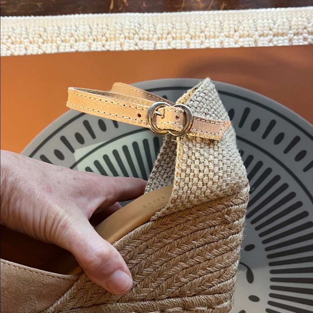 Maypol Tan Espadrille Wedge Sandals - Picture 5 of 6